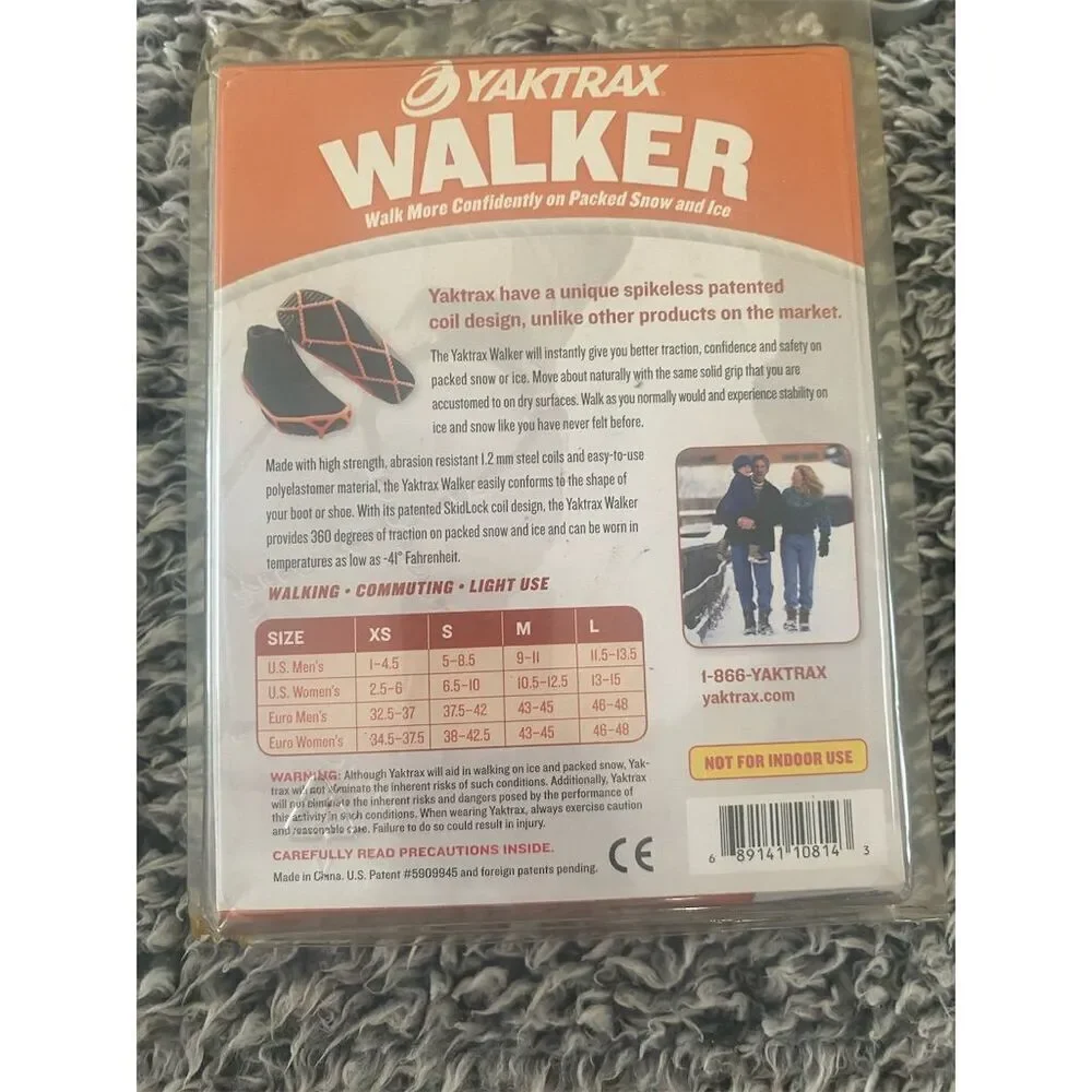Yaktrax Walker Traction Cleats for Snow & Ice Black Medium